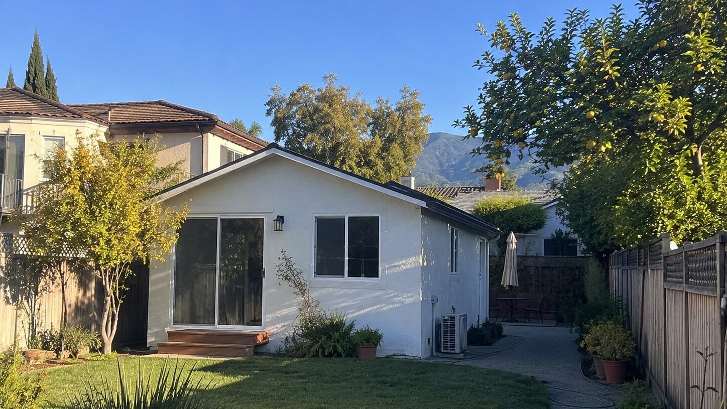 Backyard ADU cottage in a Santa Barbara residential neighborhood