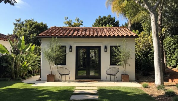 Detached ADU backyard cottage on a Santa Barbara residential property