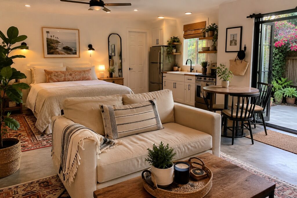 Converted garage or interior space used as a junior ADU in Santa Barbara