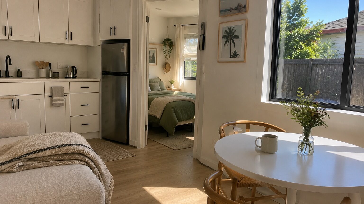 Bright finished interior of a Santa Barbara accessory dwelling unit ready for a long term tenant