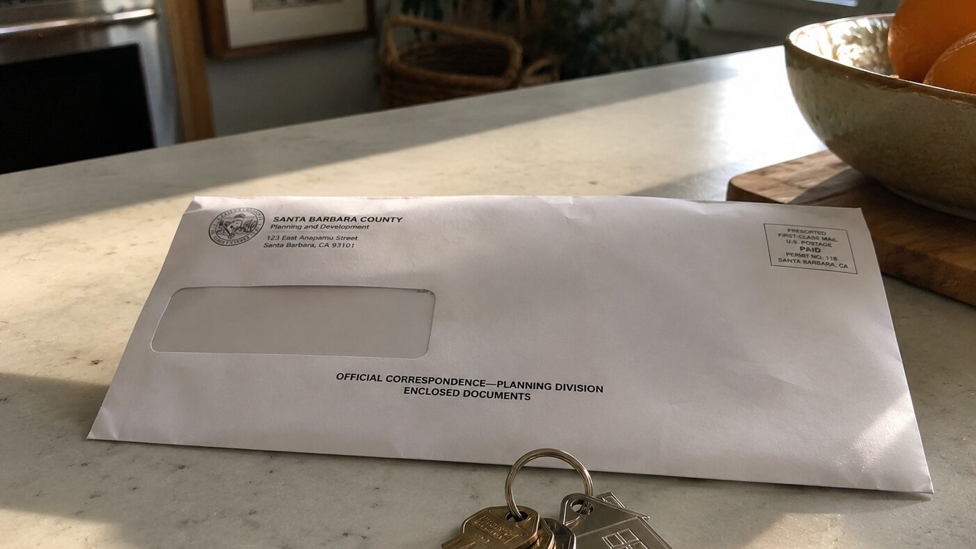Closing documents and keys after a permit history Santa Barbara review