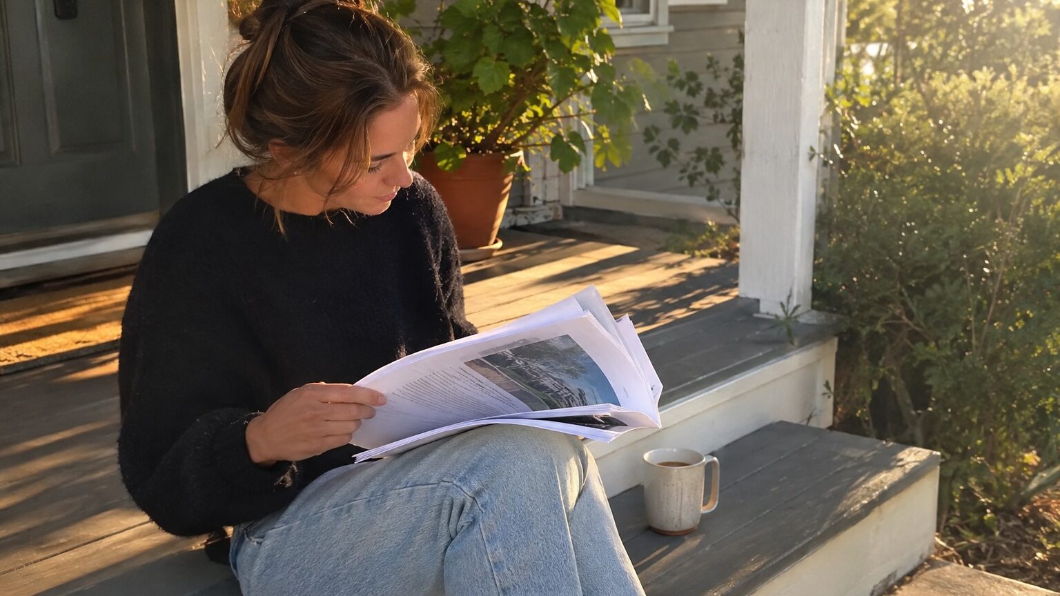 Homeowner reviewing feasibility study Santa Barbara results at home